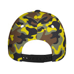 Yellow Brown And Black Camouflage Print Baseball Cap