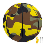 Yellow Brown And Black Camouflage Print Basketball
