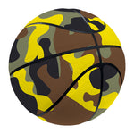 Yellow Brown And Black Camouflage Print Basketball