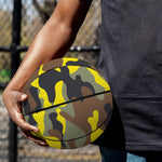 Yellow Brown And Black Camouflage Print Basketball