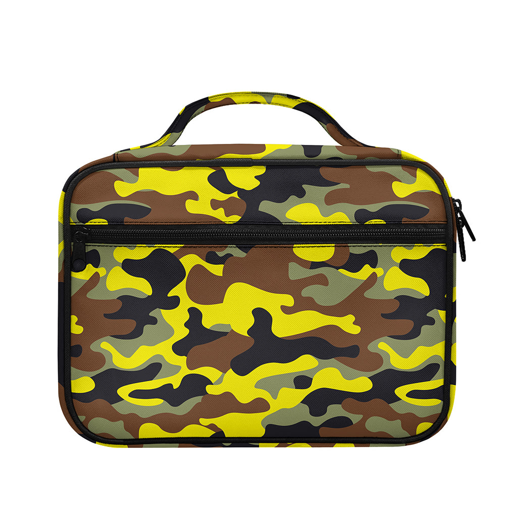 Yellow Brown And Black Camouflage Print Briefcase Bible Bag