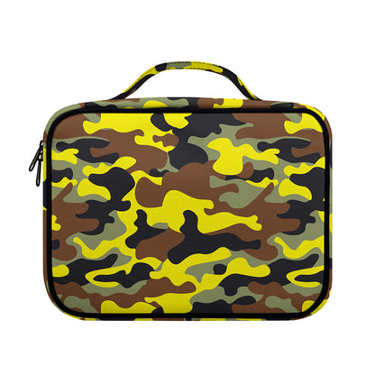 Yellow Brown And Black Camouflage Print Briefcase Bible Bag