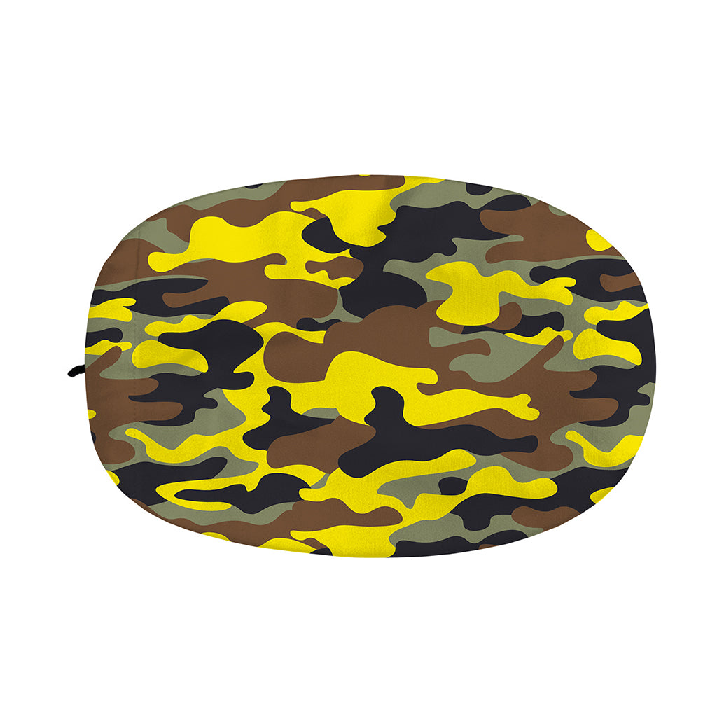 Yellow Brown And Black Camouflage Print Car Side Mirror Covers