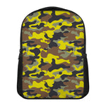 Yellow Brown And Black Camouflage Print Casual Backpack