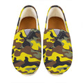 Yellow Brown And Black Camouflage Print Casual Shoes