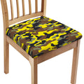 Yellow Brown And Black Camouflage Print Chair Cushion Cover