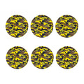 Yellow Brown And Black Camouflage Print Coaster Set
