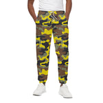 Yellow Brown And Black Camouflage Print Cotton Pants