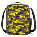 Yellow Brown And Black Camouflage Print Crossbody Lunch Bag
