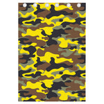 Yellow Brown And Black Camouflage Print Curtain