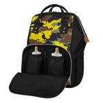 Yellow Brown And Black Camouflage Print Diaper Bag