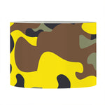 Yellow Brown And Black Camouflage Print Drum Lamp Shade