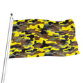 Yellow Brown And Black Camouflage Print Flag