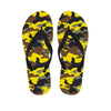 Yellow Brown And Black Camouflage Print Flip Flops