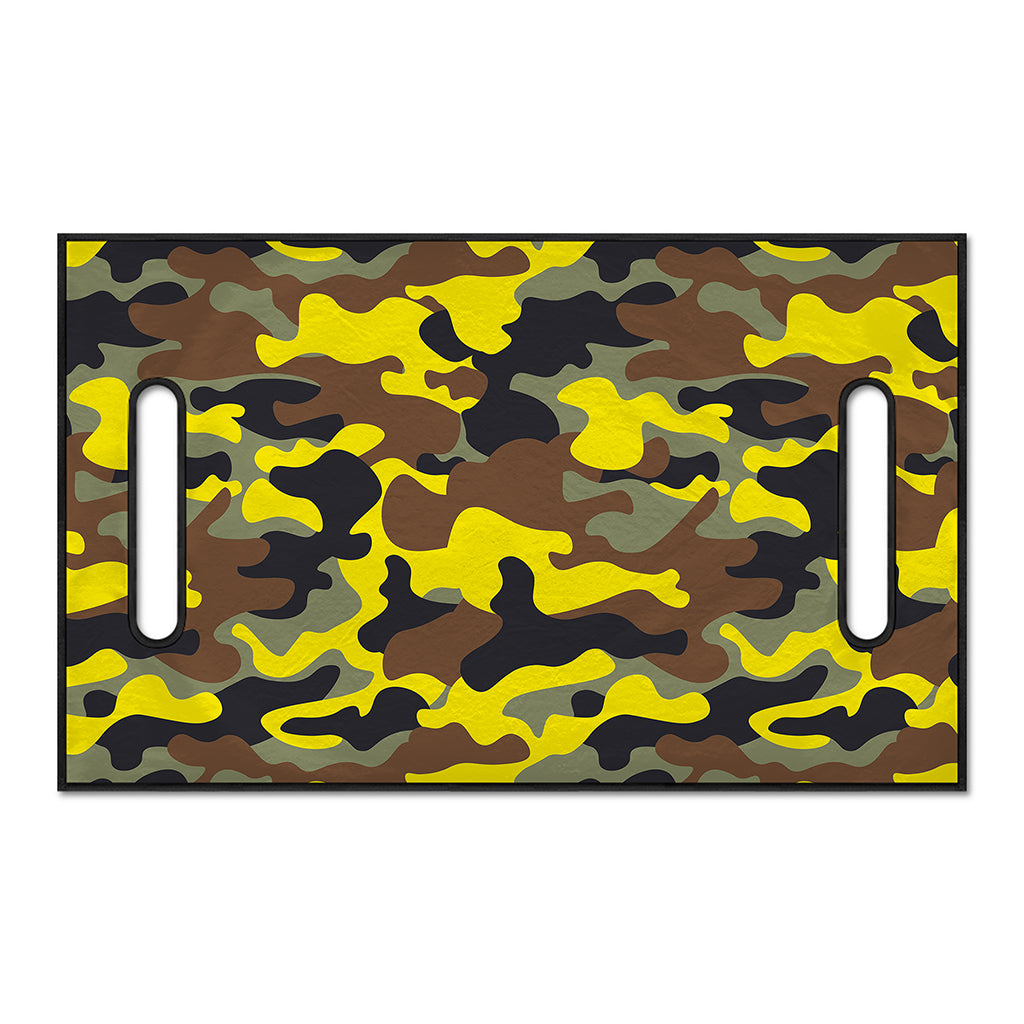 Yellow Brown And Black Camouflage Print Golf Cart Seat Cover