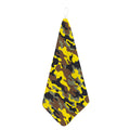 Yellow Brown And Black Camouflage Print Hand Towel