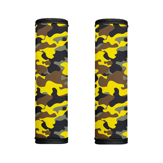 Yellow Brown And Black Camouflage Print Handle Covers