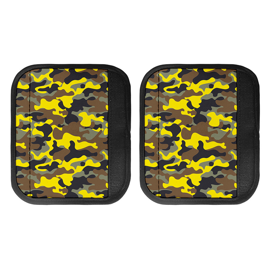 Yellow Brown And Black Camouflage Print Handle Covers