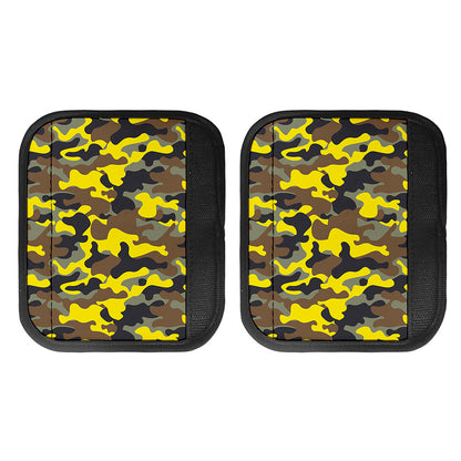 Yellow Brown And Black Camouflage Print Handle Covers