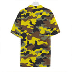 Yellow Brown And Black Camouflage Print Hawaiian Shirt
