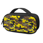 Yellow Brown And Black Camouflage Print Insulin Cooler Travel Case