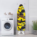 Yellow Brown And Black Camouflage Print Ironing Board Cover