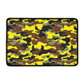 Yellow Brown And Black Camouflage Print Kitchen Mat