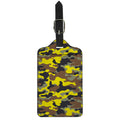 Yellow Brown And Black Camouflage Print Luggage Tag
