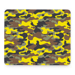 Yellow Brown And Black Camouflage Print Mouse Pad