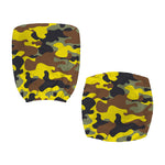 Yellow Brown And Black Camouflage Print Office Chair Cover