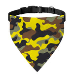 Yellow Brown And Black Camouflage Print Over The Collar Dog Bandana