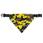Yellow Brown And Black Camouflage Print Over The Collar Dog Bandana