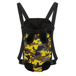 Yellow Brown And Black Camouflage Print Pet Carrier Backpack