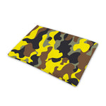 Yellow Brown And Black Camouflage Print Pet Cooling Mat Cover