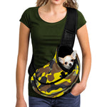 Yellow Brown And Black Camouflage Print Pet Sling Carrier
