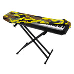 Yellow Brown And Black Camouflage Print Piano Keyboard Cover