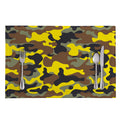 Yellow Brown And Black Camouflage Print Placemat