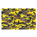 Yellow Brown And Black Camouflage Print Polyester Doormat