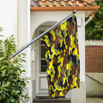 Yellow Brown And Black Camouflage Print Polyester Flag