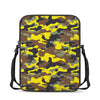 Yellow Brown And Black Camouflage Print Rectangular Crossbody Bag