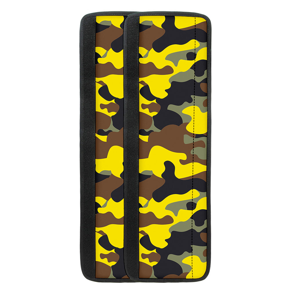 Yellow Brown And Black Camouflage Print Refrigerator Handle Covers