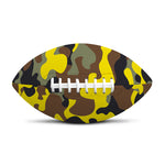 Yellow Brown And Black Camouflage Print Rugby Ball
