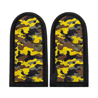 Yellow Brown And Black Camouflage Print Skillet Handle Cover