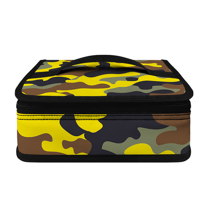 Yellow Brown And Black Camouflage Print Small Lunch Bag