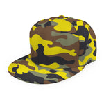 Yellow Brown And Black Camouflage Print Snapback Cap