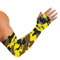 Yellow Brown And Black Camouflage Print Sun Protection Arm Sleeves