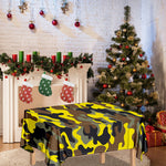 Yellow Brown And Black Camouflage Print Tablecloth