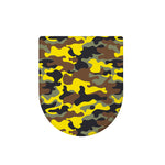 Yellow Brown And Black Camouflage Print Toilet Lid Cover