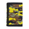 Yellow Brown And Black Camouflage Print Trifold Wallet