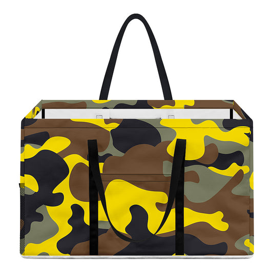 Yellow Brown And Black Camouflage Print Utility Tote Bag